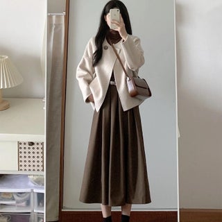 Spring Cape Wool Coat  Skirt Set for Women Woolen jacket + brown skirt [suit] - pzsku/ZC77815DB4BDAD8DB42AEZ/45/1746219142/b0512901-29e7-43ca-9473-7ea138d23e20