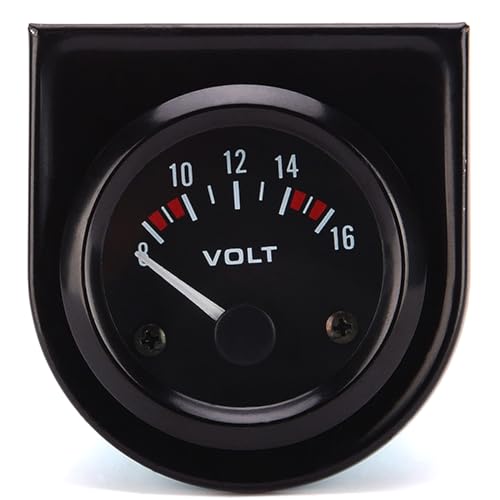 KUQEUE 12V Voltmeter Gauge 2 52mm Volt Voltage Meter Gauge Universal Pointer Voltmeter Car Auto Measure Range 816V LED Light Dial Black - Image 1