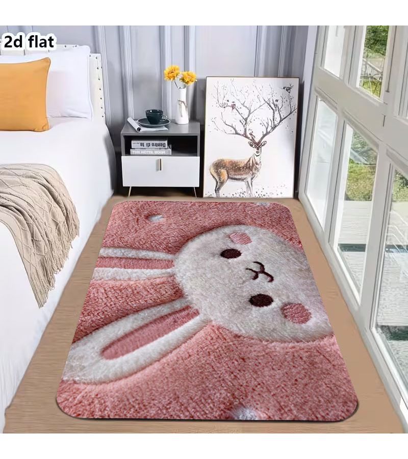 Easter Themed Rabbit Pattern Bath Mat 80x50 cm 31.5x19.7 Inches Soft Synthetic Material Versatile Home Decor for Doorway Bathroom Kitchen Outdoor Courtyard - Image 2