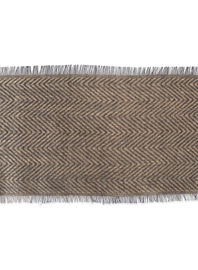 DII Jute Collection Kitchen Tabletop, Table Runner - 14 x 108", Chevron Gray - Image 2