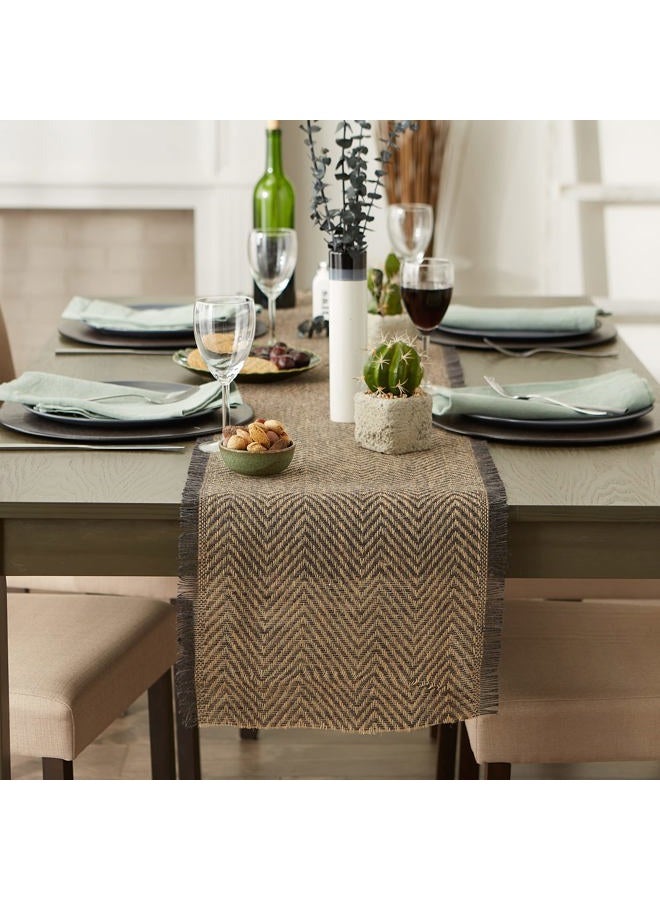 DII Jute Collection Kitchen Tabletop, Table Runner - 14 x 108", Chevron Gray - Image 5