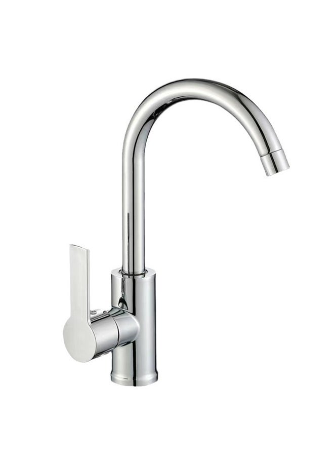 yongsheng Single Handle Pull Down Kitchen Faucet Silver， Deck Mount Faucet  - Image 2