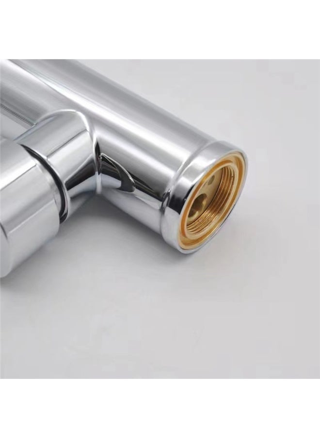 yongsheng Single Handle Pull Down Kitchen Faucet Silver， Deck Mount Faucet  - Image 4