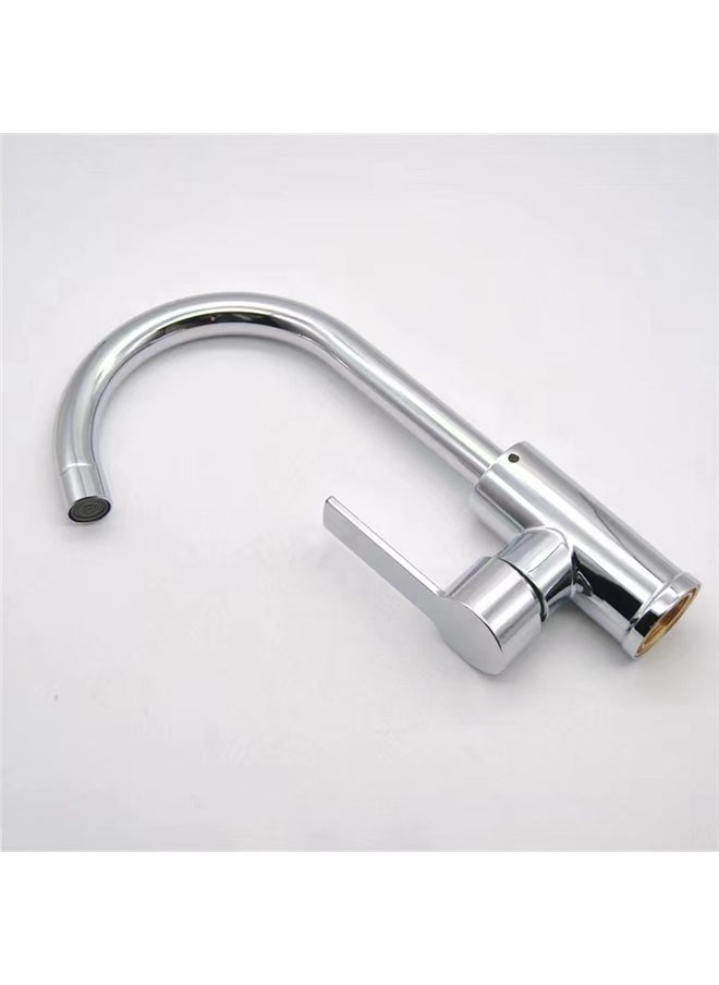 yongsheng Single Handle Pull Down Kitchen Faucet Silver， Deck Mount Faucet  - Image 3