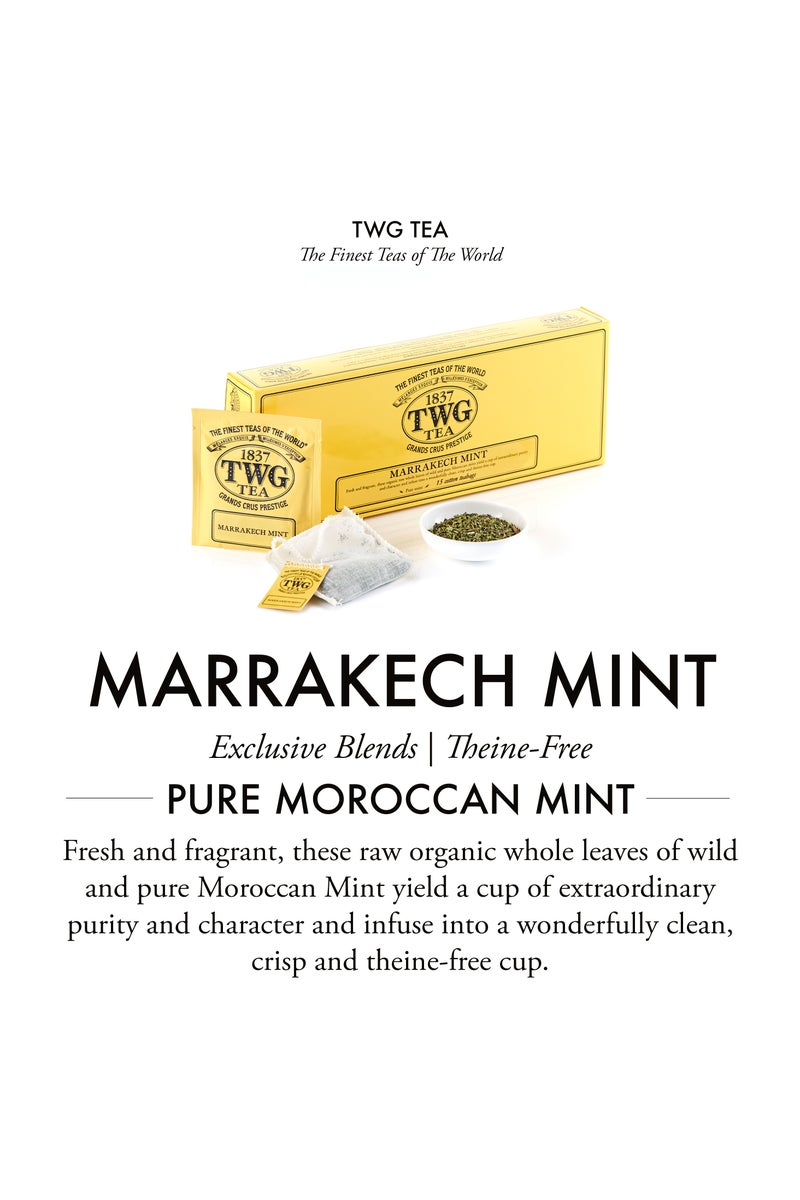 TWG Tea Marrakech Mint, Herbal Tea in 15 Hand Sewn Cotton Tea Bags in Giftbox, 37.5g - Image 2