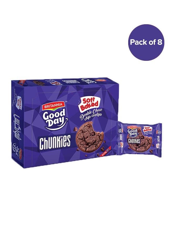 Britannia - Good Day Chunkies Soft Baked  Double Choco Chips Cookies 28ggrams Pack of 8 - Image 1