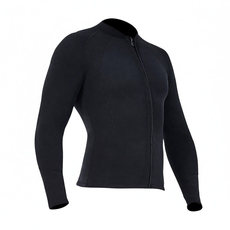 DIVE & SAIL Men Wetsuits Jacket: 2mm Neoprene Nylon Fabric, Warm Flexible Long Sleeves, UV Reef Protection - Front Zipper Easy Wear Long Sleeves Wetsuit Top for Snorkeling Surfing Water Sports - Image 5
