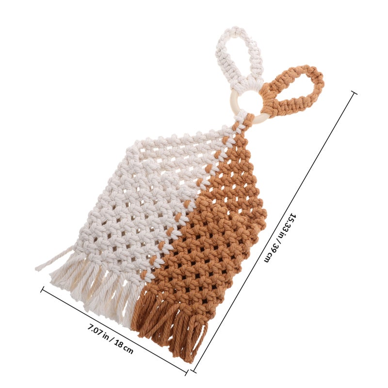 Handwoven Cotton Macrame Plant Hanger For Indoor Plants Boho Style Hanging Planter Rustic Woven Plant Holder For Home Office Decorations - Image 2