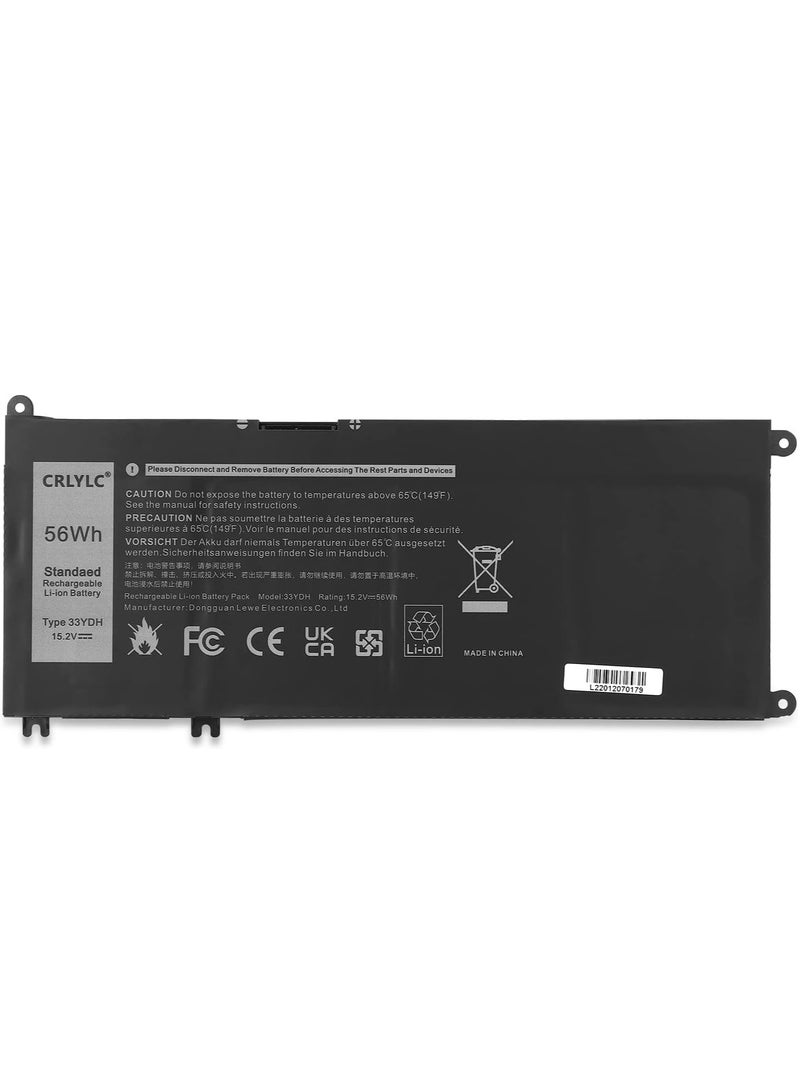 15.2V 56Wh 33YDH W7NKD Laptop Battery for Dell Inspiron 15 7577 17 7773 7778 7779 7786 Latitude 13 3380 14 3490 3580 3590 G3 G3 3 5 359 0 G3 35 579 1577 3779 G5 - Image 1
