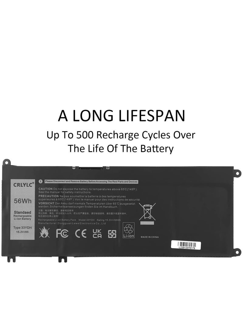 15.2V 56Wh 33YDH W7NKD Laptop Battery for Dell Inspiron 15 7577 17 7773 7778 7779 7786 Latitude 13 3380 14 3490 3580 3590 G3 G3 3 5 359 0 G3 35 579 1577 3779 G5 - Image 3
