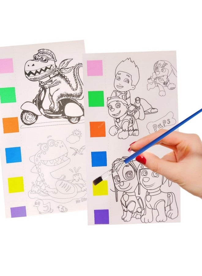PLUSPOINT Paint with Water Coloring Book,10 Sheets Cute Cartoon Character Watercolor Painting Books 2Pack Pocket Painting Book for Toddlers Kids Art Craft Gift Ages 3+, Multicolor - Image 5