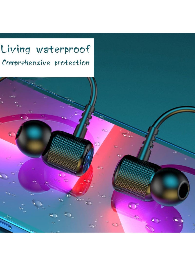 Bluetooth Neckband Headphones,Halter Neck Wireless Headphones, Multi-Function Sports , Waterproof Stereo Earphones Noise Canceling For Outdoor Travel Sports (Red) - Image 4