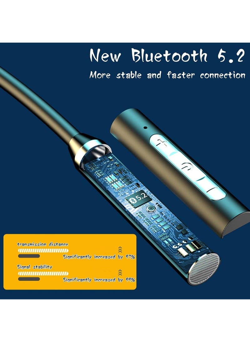 Bluetooth Neckband Headphones,Halter Neck Wireless Headphones, Multi-Function Sports , Waterproof Stereo Earphones Noise Canceling For Outdoor Travel Sports (Red) - Image 3