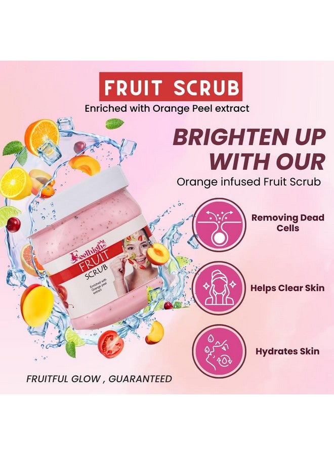 FEELHIGH Combo Neem Deep Cleansing Face Scrub 500ml Enriched with Neem Extract And Fruit Scrub 500ml Enriched with Strawberry And Multi Fruit Extract 500ml Pack 2 Men and women Facial Kit - Image 3