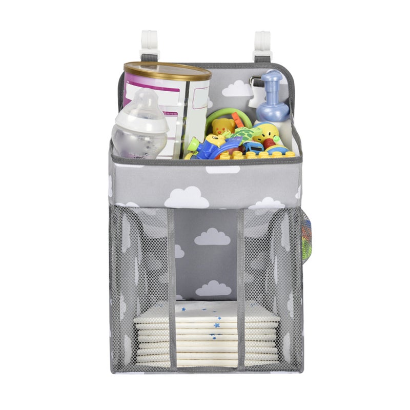 Hanging Diaper Caddy Organizer Diaper Stacker and Crib Organizer Reinforced Baby Essentials Diaper Organizer Holder for Changing Table Crib Playard Car - Image 1