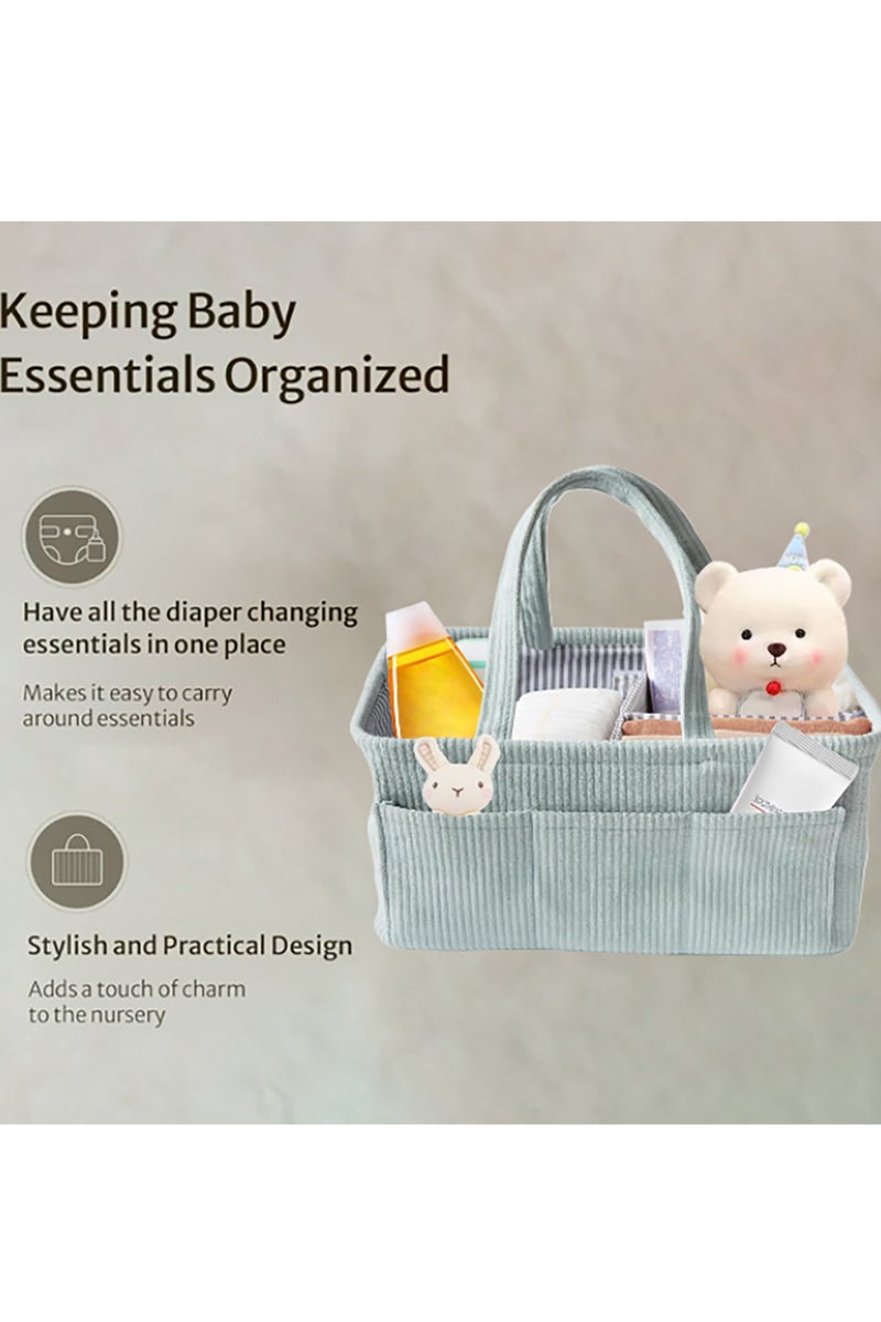 Baby Nappy Caddy Diaper Caddy Organizer, Baby Storage Basket for Diapers and Wipes, with Removable Inserts Nursery Storage Basket, Baby Shower Gift Basket, 38 x25 x18 CM - Image 3