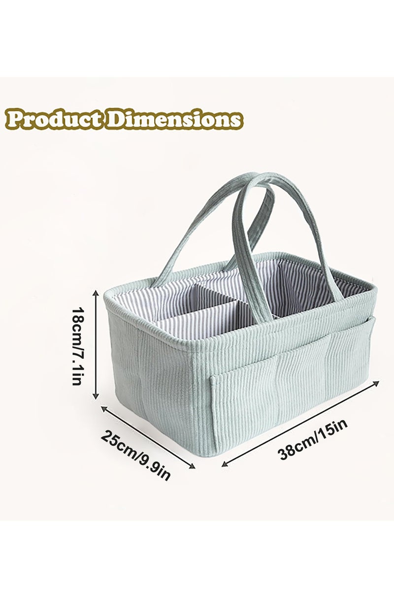 Baby Nappy Caddy Diaper Caddy Organizer, Baby Storage Basket for Diapers and Wipes, with Removable Inserts Nursery Storage Basket, Baby Shower Gift Basket, 38 x25 x18 CM - Image 2