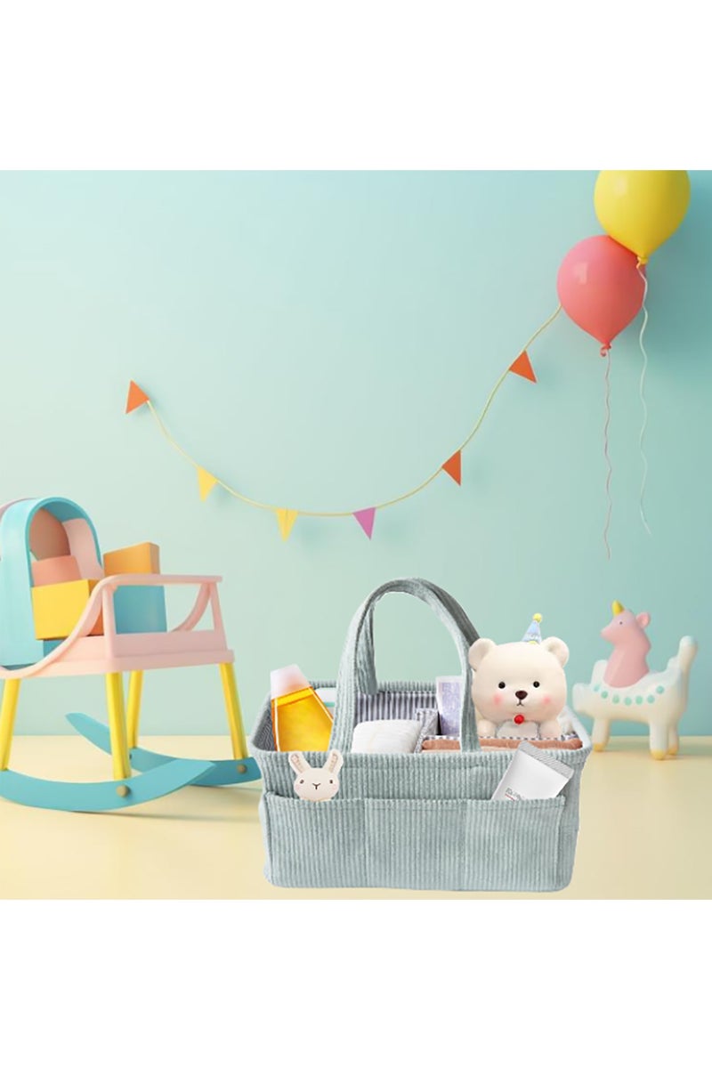 Baby Nappy Caddy Diaper Caddy Organizer, Baby Storage Basket for Diapers and Wipes, with Removable Inserts Nursery Storage Basket, Baby Shower Gift Basket, 38 x25 x18 CM - Image 4