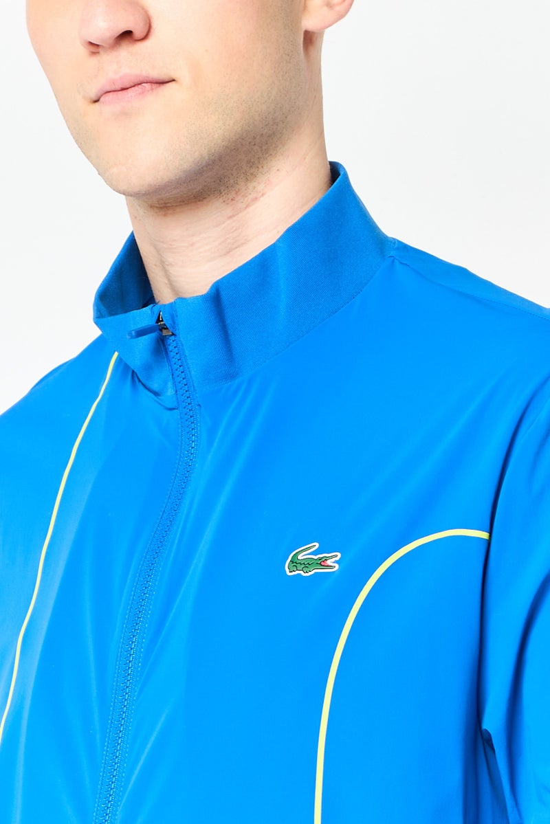 LACOSTE Novak Djokovic x Lacoste Men Regular Fit Long Sleeve Outdoor Jacket, Blue - Image 3