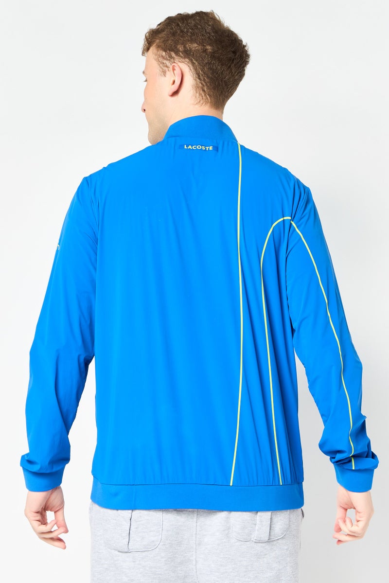 LACOSTE Novak Djokovic x Lacoste Men Regular Fit Long Sleeve Outdoor Jacket, Blue - Image 4