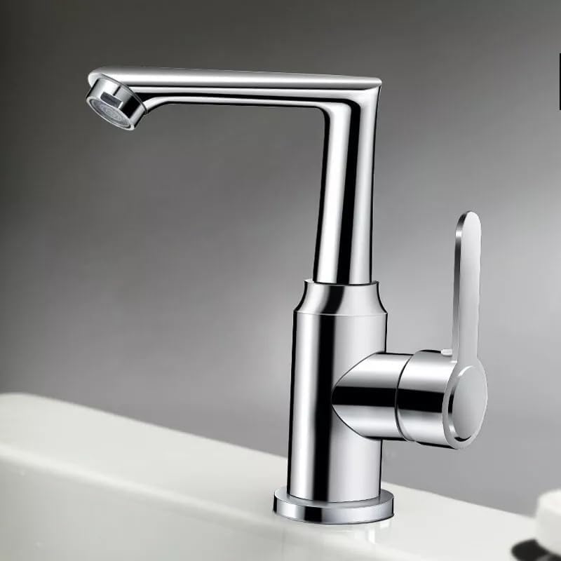 Alark Water Faucets Tap with Stainless Steel Chrome Basin for Water Hot and Cold Sink Faucet for Kitchen Bathroom Hotel Faucet Single Hole Sprayer Splash Filter Adapter Two Outlet Modes 28X28X7 CM - Image 4