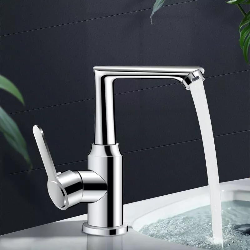 Alark Water Faucets Tap with Stainless Steel Chrome Basin for Water Hot and Cold Sink Faucet for Kitchen Bathroom Hotel Faucet Single Hole Sprayer Splash Filter Adapter Two Outlet Modes 28X28X7 CM - Image 5