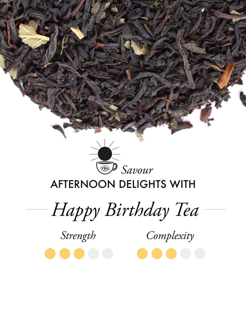 TWG Tea Happy Birthday Tea | Black Tea | Red Berries & Vanilla | Caviar Tin, 100g | Gift Set - Image 2