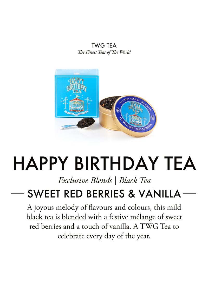 TWG Tea Happy Birthday Tea | Black Tea | Red Berries & Vanilla | Caviar Tin, 100g | Gift Set - Image 3