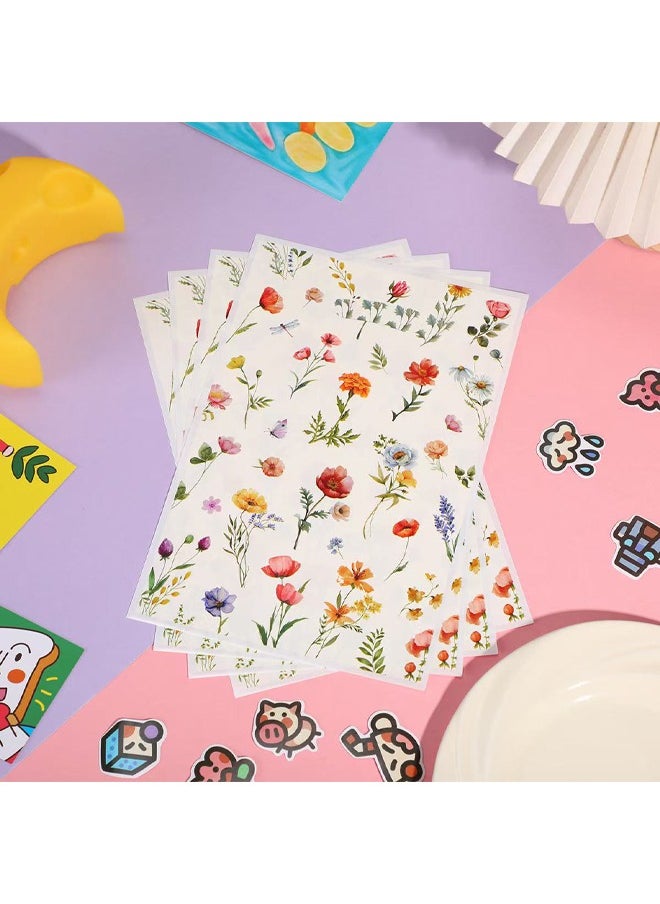 Zeemey 100pcs Spring Gift Wrapping Bags, Flower Plastic Bags, Vanilla Flower Party Gift Bags, Printed with Plant Grass Flowers, Suitable for Candy, School Gifts, Valentine'S Day Gifts, Small Business  - Image 4