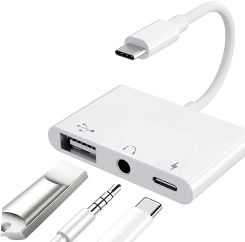 Znoogrn USB C to USB Adapter for MacBook, 3-in-1 USB C to USB-A OTG Splitter with 3.5mm Audio Jack and PD Fast Charging Port Compatible with iPhone 15, iPad Pro, Samsung Galaxy S23 - Image 1