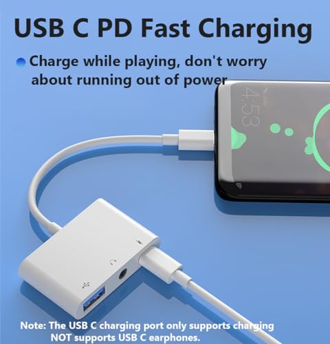 Znoogrn USB C to USB Adapter for MacBook, 3-in-1 USB C to USB-A OTG Splitter with 3.5mm Audio Jack and PD Fast Charging Port Compatible with iPhone 15, iPad Pro, Samsung Galaxy S23 - Image 2