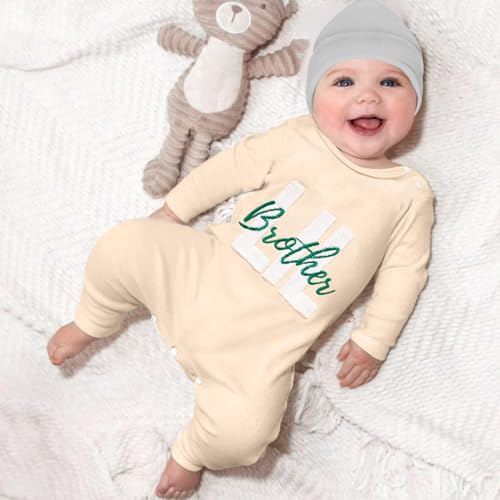 TITKKOP Baby Boy Clothes 0-3 Months Little Brother Newborn Outfit Baby Boy Fall Winter Romper One-Piece Jumpsuit Bodysuit - Image 2