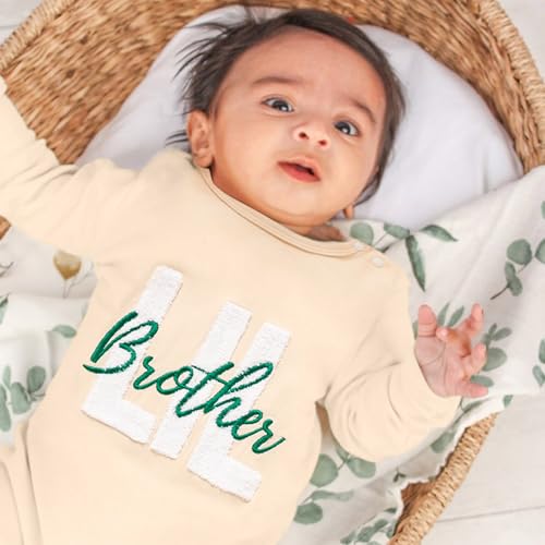 TITKKOP Baby Boy Clothes 0-3 Months Little Brother Newborn Outfit Baby Boy Fall Winter Romper One-Piece Jumpsuit Bodysuit - Image 3