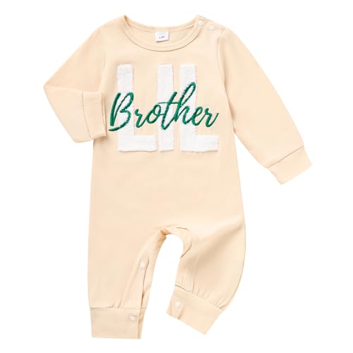 TITKKOP Baby Boy Clothes 0-3 Months Little Brother Newborn Outfit Baby Boy Fall Winter Romper One-Piece Jumpsuit Bodysuit - Image 1