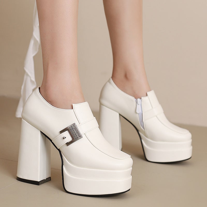 2026 New Style Super High Heel Women'S Shoes, Chunky Heel Deep-Cut Single Shoes, Size 40-50, Versatile Waterproof Platform Model Shoes, Work Shoes - Image 3