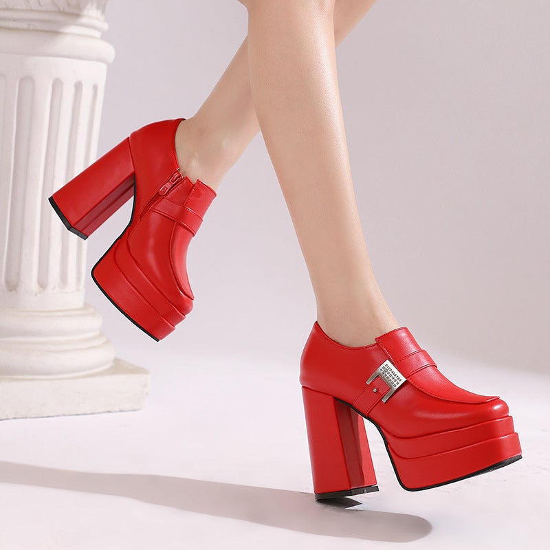 2026 New Style Super High Heel Women'S Shoes, Chunky Heel Deep-Cut Single Shoes, Size 40-50, Versatile Waterproof Platform Model Shoes, Work Shoes - Image 4
