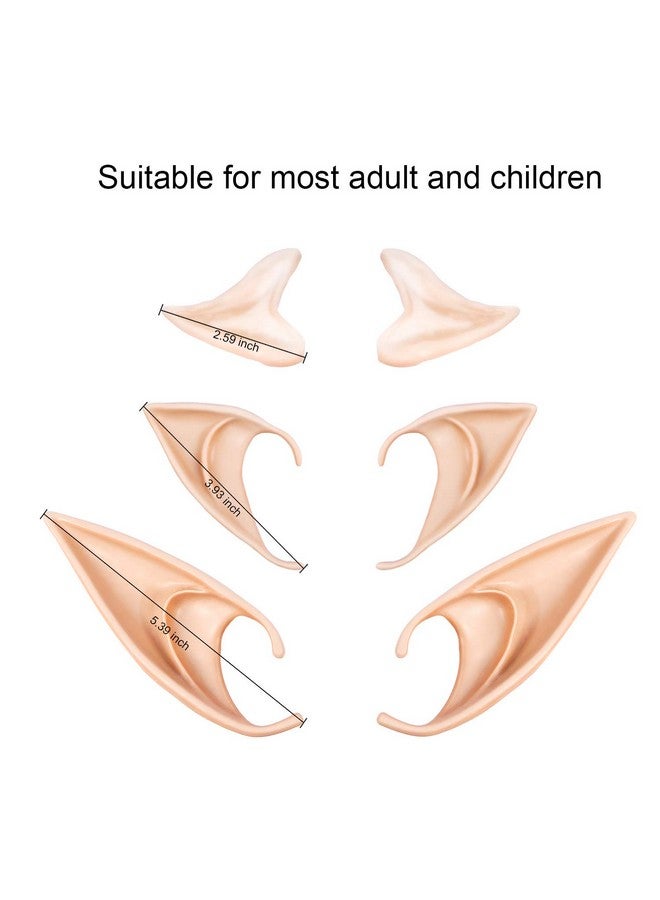 Gejoy 5 Pairs Latex Elf Ear Pixie Dress Up Costume Fairy Ears Soft Pointed Ears Cosplay Halloween Anime Party Vampire Ears, Masquerade Accessories (Fresh Color)  - Image 5