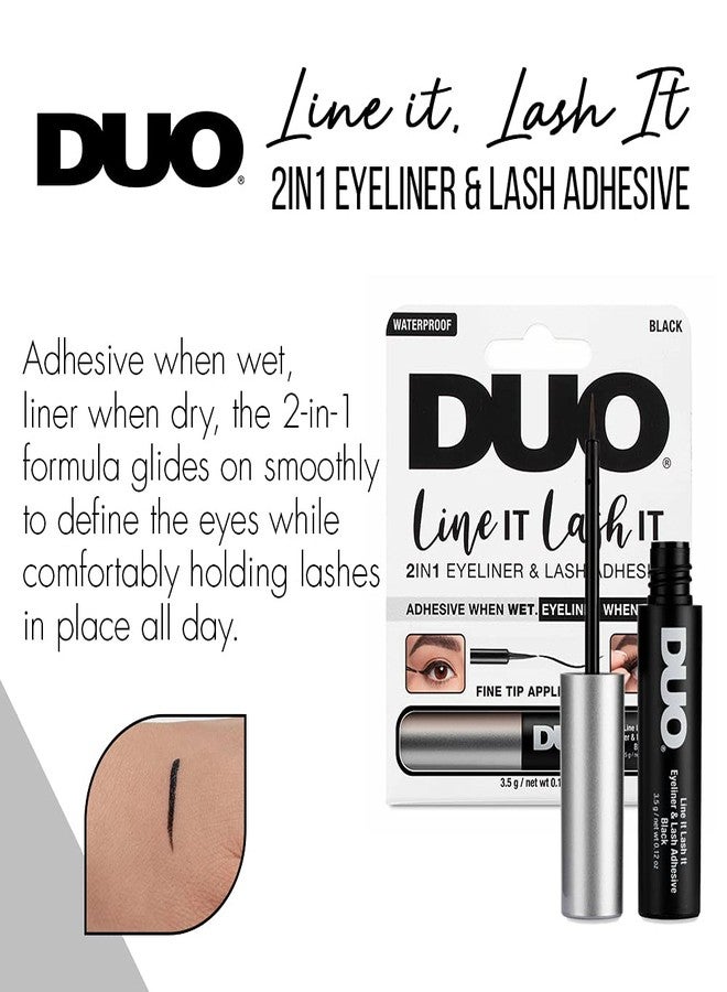 DUO Line It Lash It Lash Glue Liner - Black, 2-in-1 Eyeliner & Eyelash Adhesive for Strip & Cluster Lashes, 0.12 oz - Image 2