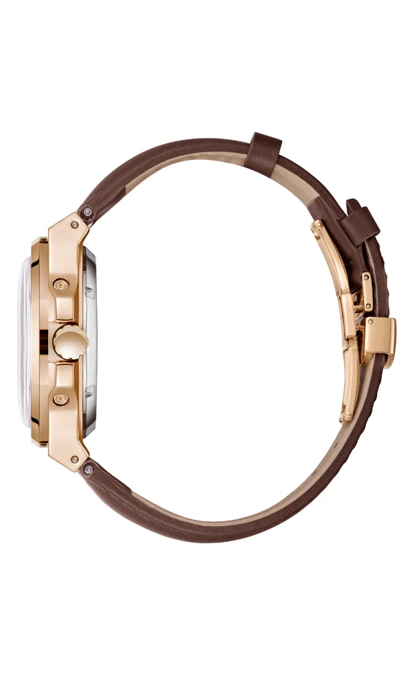 Lee Cooper Men's Automatic Display Watch With Dark Brown Leather Strap - LC08125.462