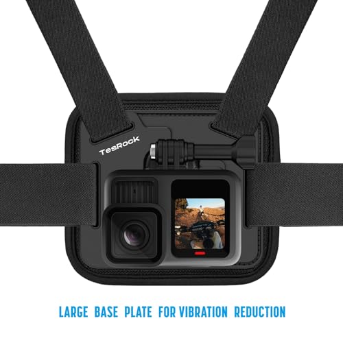 TesRock Chest Mount Harness Chest Strap Compatible with GoPro DJI Osmo AKASO Action Cameras, Comfortable and Stable Chesty for Go Pro Max Hero 13 12 11 10 9 8 7 6 5 Session - Image 2
