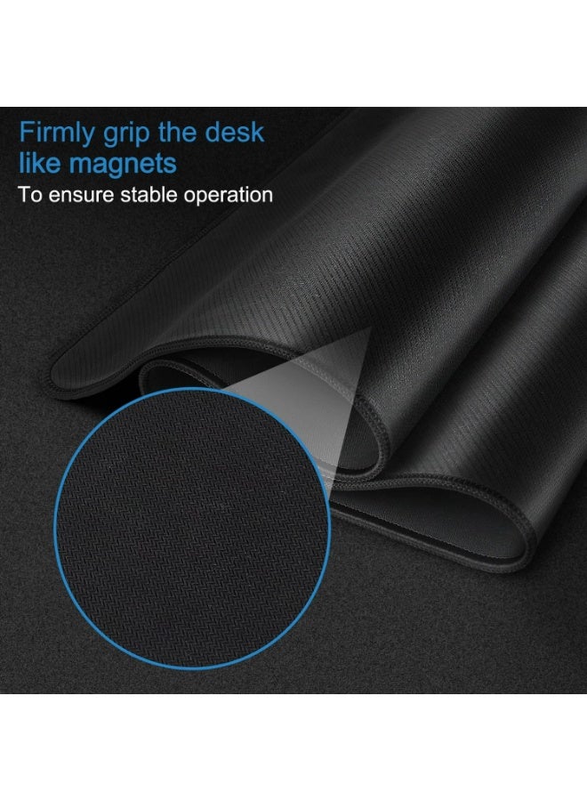 TKOOFN Large Gaming Mouse Pad 700x300 mm, Stitched Edges, Smooth Cloth Surface, Non-Slip Rubber Base, Waterproof Mousepad 3MM Thick - Black Plain - Image 5