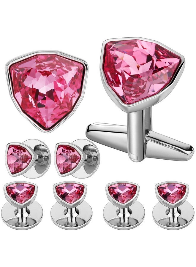 HAWSON Swarovski Crystal Cuff Links And Tuxedo Studs For Men In Gift Box, Birthday Christmas Valentines Day Gifts, Mens Jewelry Or Accessories For Wedding Party - Image 1