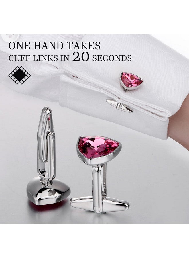 HAWSON Swarovski Crystal Cuff Links And Tuxedo Studs For Men In Gift Box, Birthday Christmas Valentines Day Gifts, Mens Jewelry Or Accessories For Wedding Party - Image 3