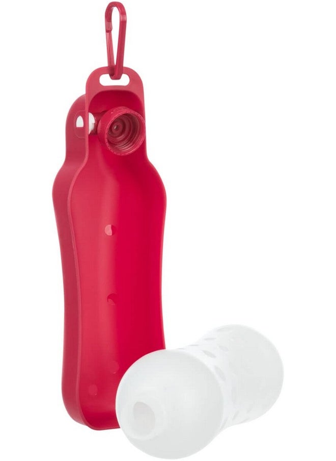 Trixie - Bottle With Bowl For Pets Made With Non-Toxic Plastic Material, Great For Walks, Travel And Daily Feeds With Hook To Attach To The Belt Assorted Colours - 500 Ml - Image 1