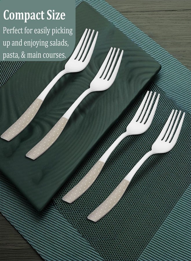 Parage 6 Pieces Stainless Steel Premium Dinner Fork Set for Home & Kitchen, 16.5 cm Long, Luxury Dining Tableware Laser Cutlery Set Gift, Silver, Dazzle Design - Image 5