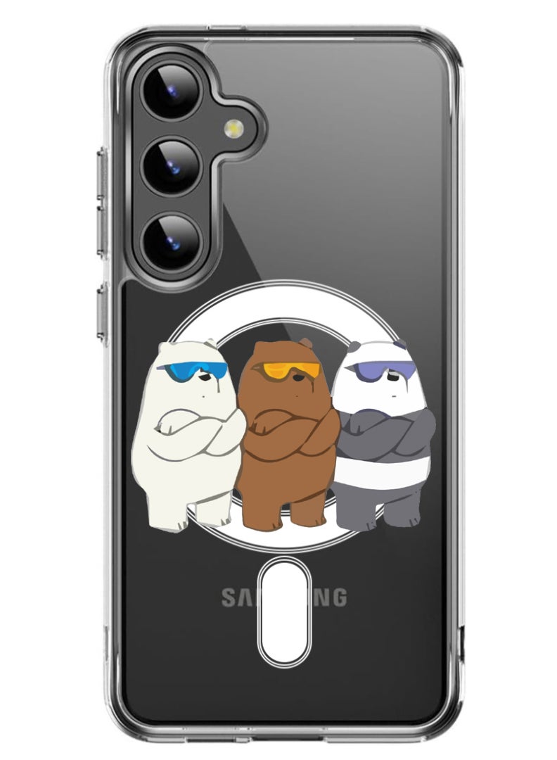 Theodor Magnetic Case for Samsung Galaxy S24 6.2-inch Compatible with MagSafe Wireless Charging, Shockproof Phone Bumper Cover ears dance - Image 1