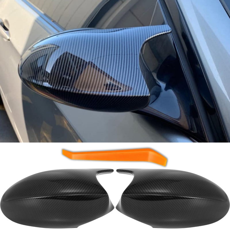 Qlhshop 1Pair Car Side Mirror Covers Caps Replacement for 20052008 BMW 3 Series E90 E91 E92 E93 320i 325i 330i Pre Lci Model Exterior Carbon Fiber Accessories Auto Tuning Body Parts  Trim  M Style