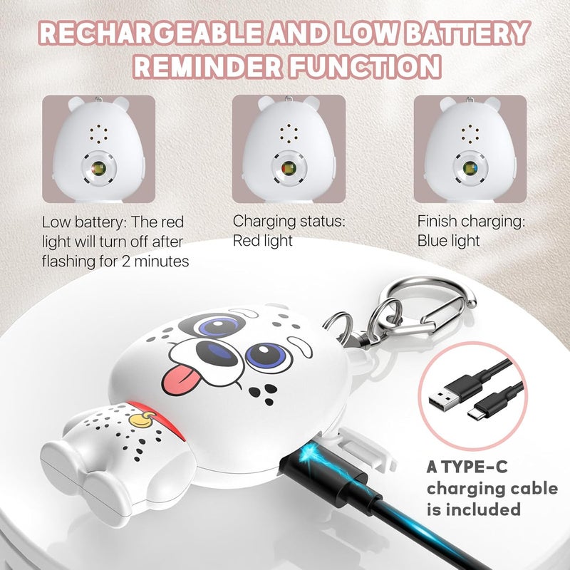 VIGOROAD Personal Safety Alarm for Women – Rechargeable Personal Alarm for Women Kids and Elders – 130dB Loud Siren – Strobe Light – Low Battery Notice – Safety Siren Keychain - Image 4