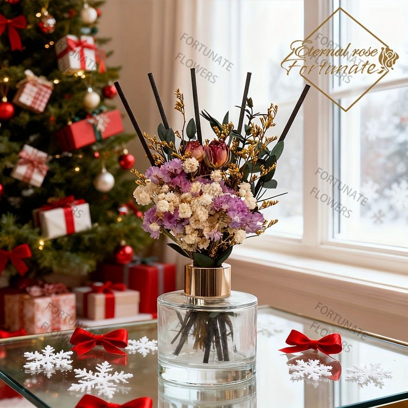 Aromatherapy Type B Dried Flower Diffuser Stick Set with Eucalyptus Baby Breath Rose Unscented Botanical Refillable Home Wedding Favors Cafes - Image 2