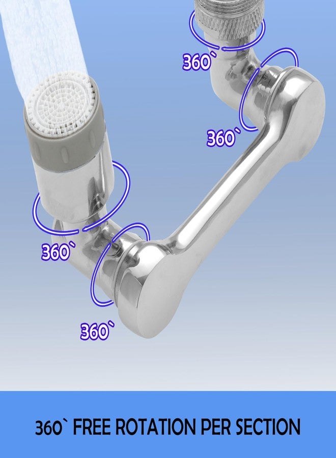 New Ware® CP Brass 1080° Rotational Robot Arm Swivel Spout Faucet Extender Folding Aerator| Male-Female Large Angle Water Nozzle Adapter for Hot & Cold Kitchen Sink Faucet Tap & Wash Basin Tap - Image 5